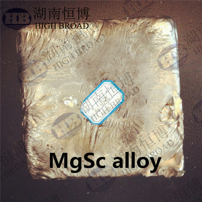 Liga mestra do metal Mg2%Sc Mg5%Sc Mg30%Sc do escândio do magnésio do ISO