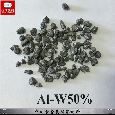 Os pós de alumínio dos grânulo da liga mestra do tungstênio de AlW50% para adicionar ligas do metal, aumentam o desempenho da liga de alumínio