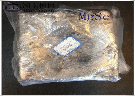 Magnésio escândio Mg30%Sc liga endurecedora Mg liga ingota para refino de grãos