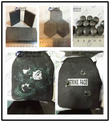 As placas balísticas utilizam materiais como placas à prova de balas do carboneto do boro/silicone