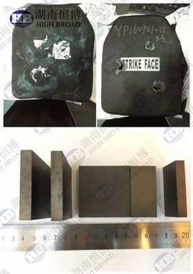 Chapa balística de carburo de boro com dimensões personalizadas, densidade de 2,52 g/cm3 e dureza de 3000-3300 HV para proteção cerâmica premium