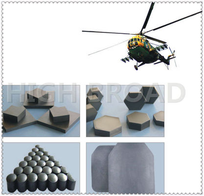 Carbide de boro sinterizado sem pressão R400 balístico 50x50x9mm NIJ Nível IV Inserto cerâmico de armadura independente
