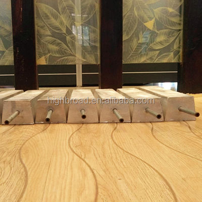 Ânodo de magnésio de corrente personalizada com formato trapezoidal D e certificação ISO9001 / ROHS previne ou retarda a ferrugem de estruturas de aço