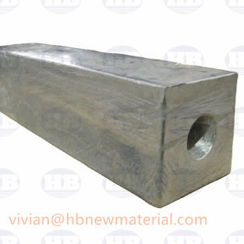 Anodo de magnésio trapezoide Life D personalizado com tensão de 1,7 V para proteção e resistência à corrosão