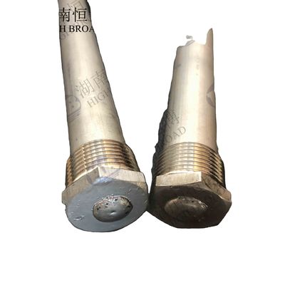 Flexível Segmentado Alta Pureza Magnésio Anodo Rod 36 polegadas 0,9 polegadas Diâmetro Core de aço roscado para tanques de poços profundos
