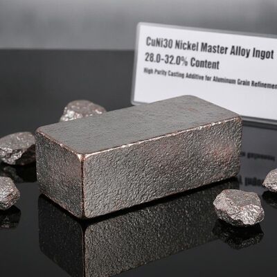 Liga Mestra de Cobre e Níquel CuNi30 com Teor de Níquel de 28,0-32,0% para Refinamento de Grão de Alumínio de Alta Pureza