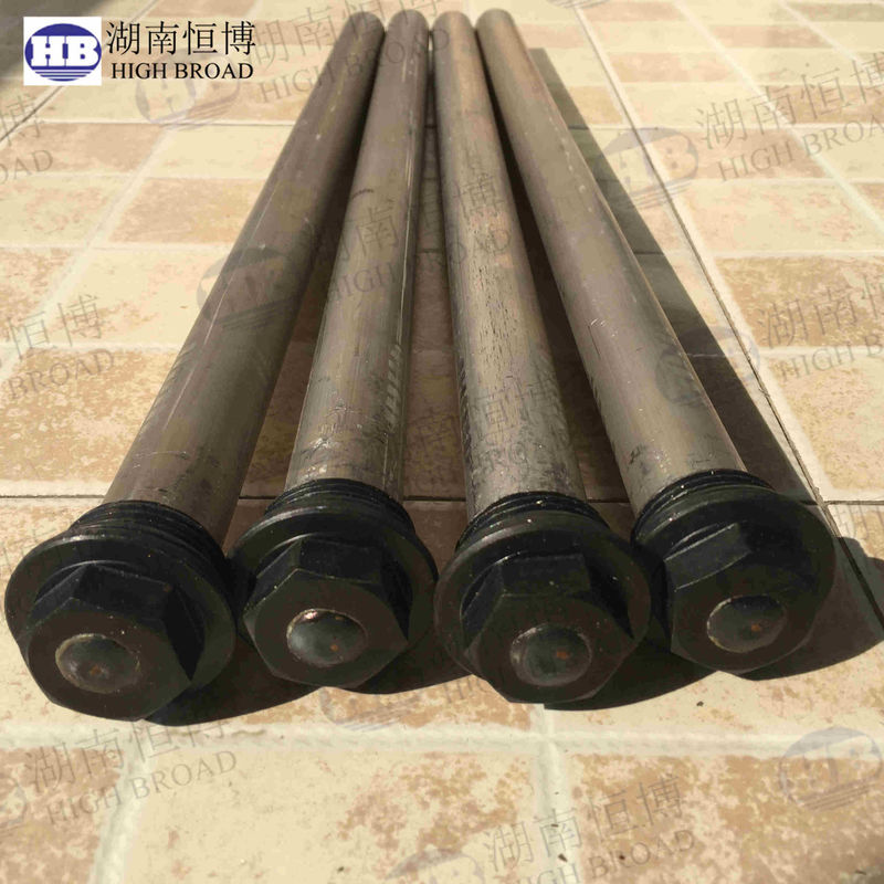 Haste de ânodo de liga de zinco de 25 mm e 3 segmentos 1 NPT de 1000 mm para proteção de tanque de armazenamento de água quente