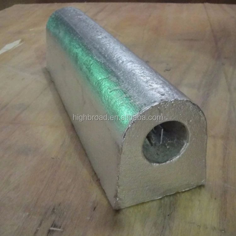 Anodo de Sacrifício de Alumínio para Trocador de Calor Tipo Lápis com Rosca M16 350mm 1.2kg Liga Al-Zn-In Protetor contra Corrosão