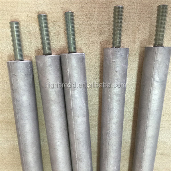 Caldeira de água Rodas de ânodo sacrificial de alumínio 3/4 NPT Filamento 900 mm Comprimento 2,5 kg Substituição de liga Al-Zn-Mg